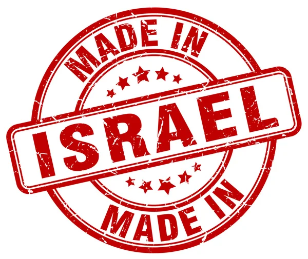 Made in Israel red grunge round stamp — стоковий вектор