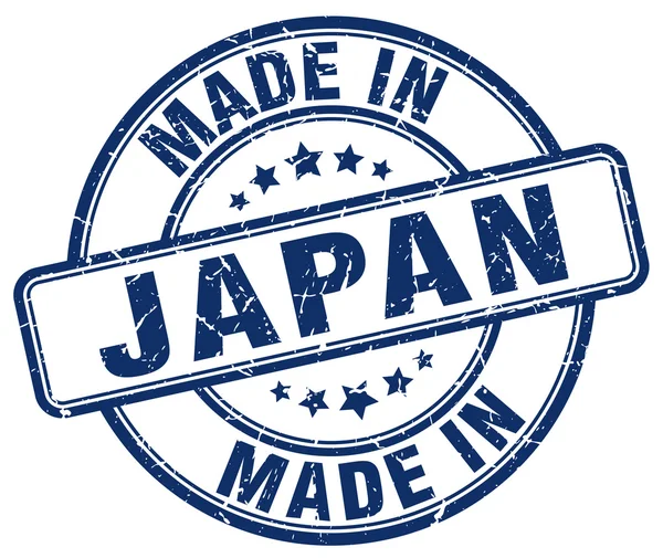 Gemaakt in Japan blauwe grunge ronde stempel — Stockvector