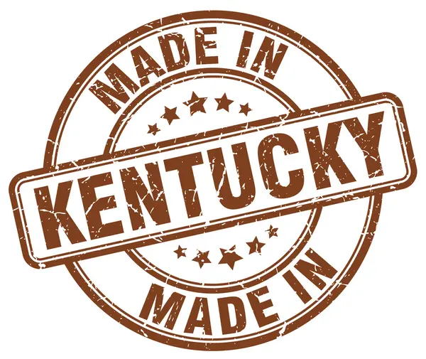 Maakte in Kentucky bruin grunge ronde stempel — Stockvector