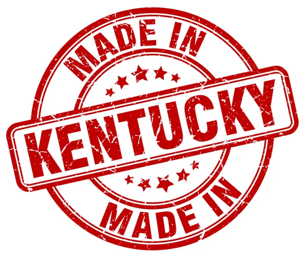 Maakte in Kentucky rode grunge ronde stempel — Stockvector