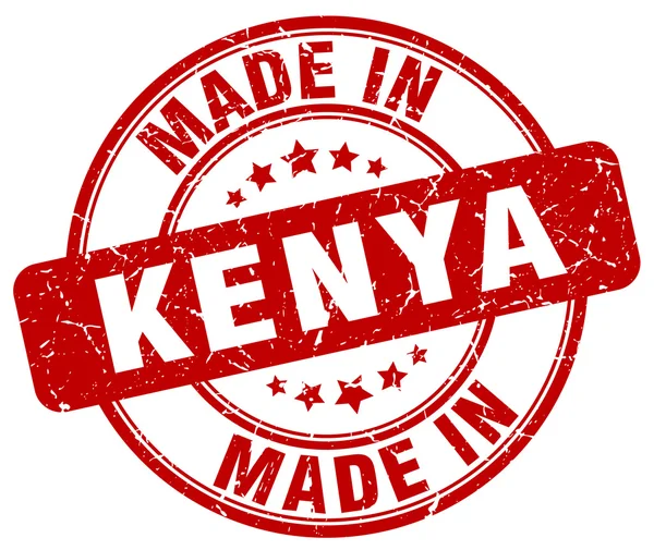 Wykonane w Kenii czerwony nieczysty okrągły znaczek — Wektor stockowy
