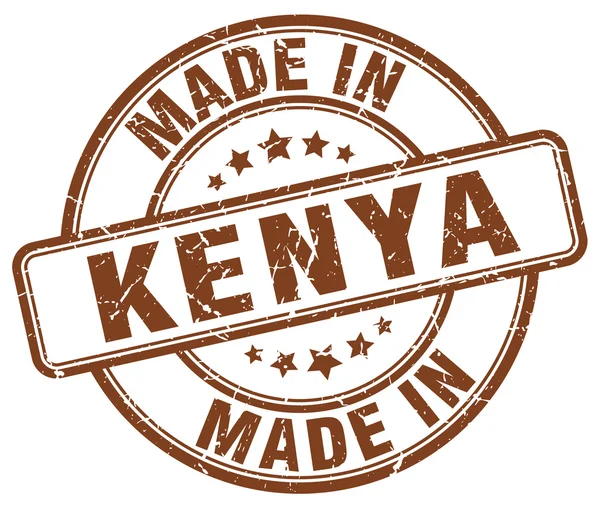 Feito no Quênia grunge marrom carimbo redondo — Vetor de Stock