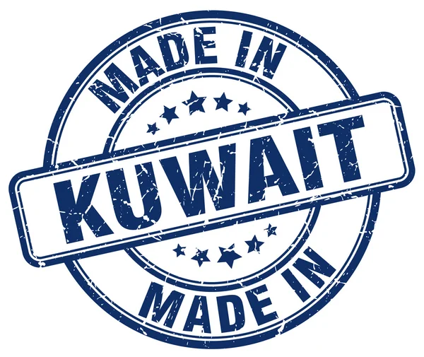 Fabriqué au Koweït timbre rond bleu grunge — Image vectorielle