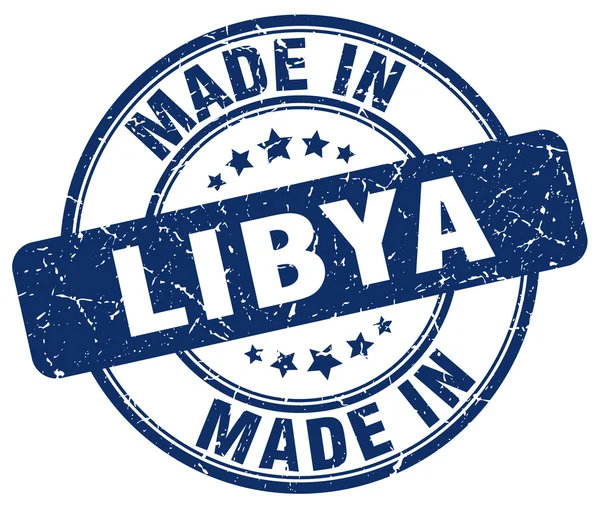 Made in Libya blue grunge round stamp — Stock Vector