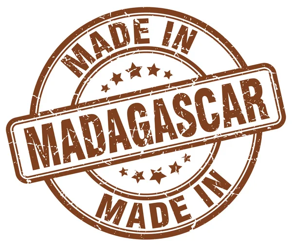 Wykonane w Madagaskar brązowy nieczysty okrągły znaczek — Wektor stockowy
