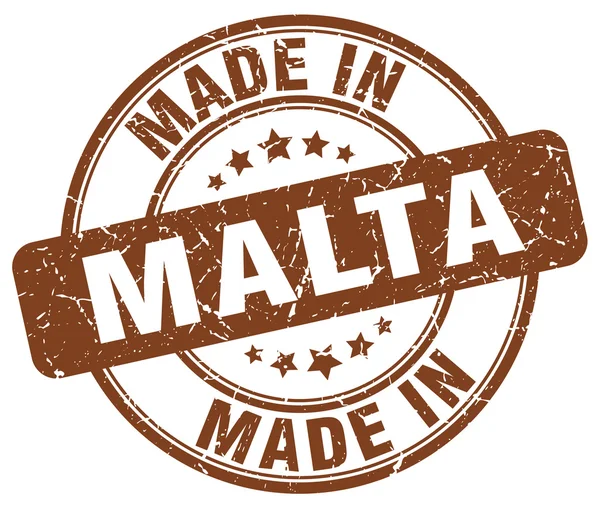Malta kahverengi grunge yuvarlak yapılmış damga — Stok Vektör
