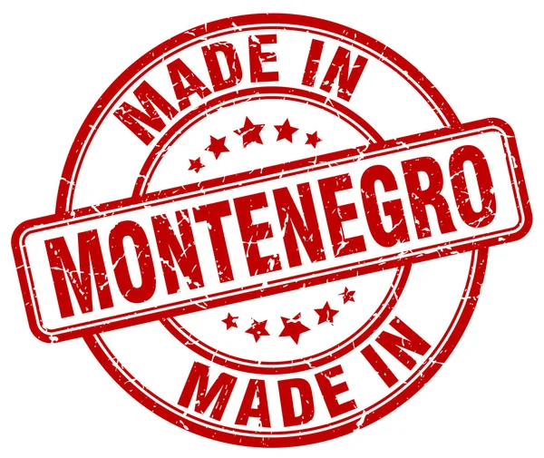 Feito em Montenegro grunge vermelho carimbo redondo —  Vetores de Stock