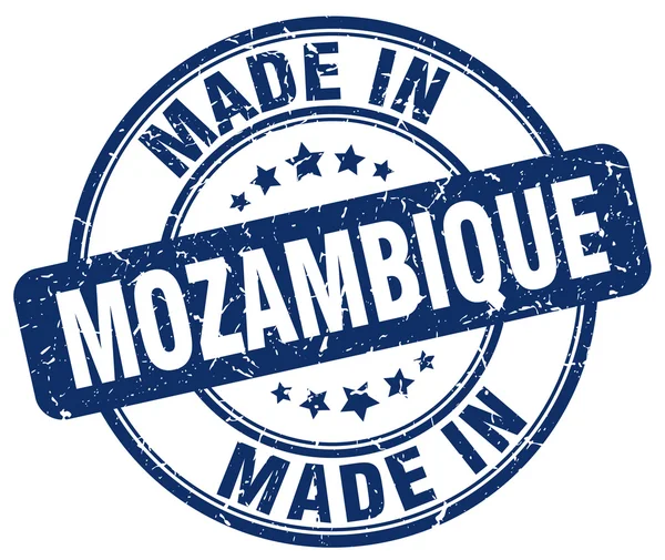 Hergestellt in mozambique blue grunge round stamp — Stockvektor