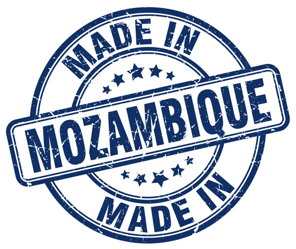 Hergestellt in mozambique blue grunge round stamp — Stockvektor