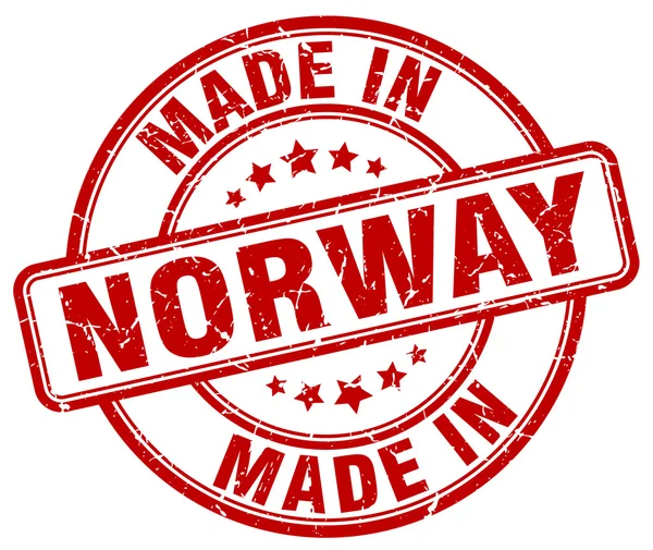 Έφτασαν στη Νορβηγία κόκκινο grunge γύρο σφραγίδα — Διανυσματικό Αρχείο