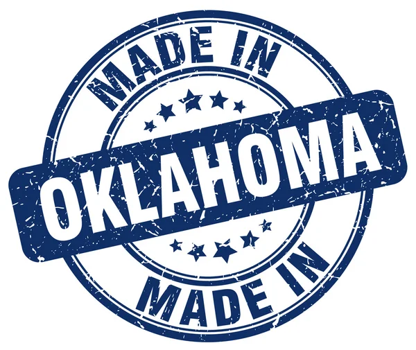 Maakte in Oklahoma blauwe grunge ronde stempel — Stockvector