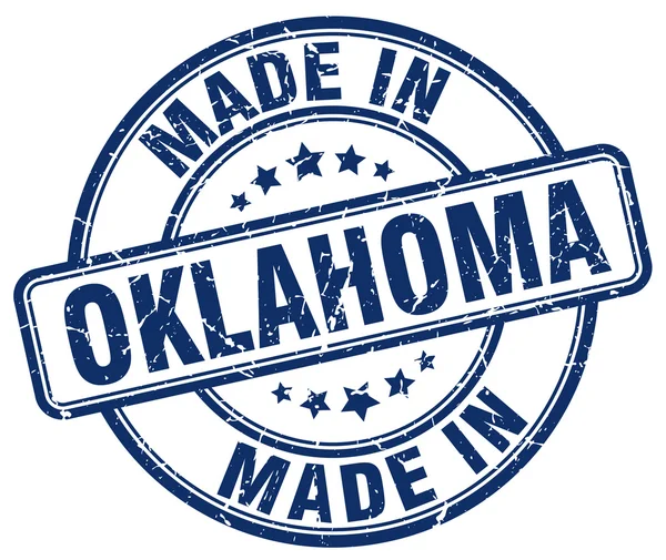 Fabriqué en Oklahoma bleu grunge timbre rond — Image vectorielle