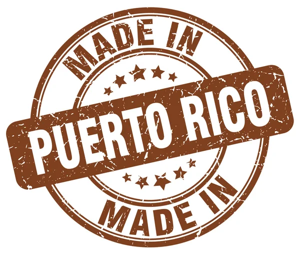 Hecho en Puerto Rico marrón grunge ronda sello — Vector de stock