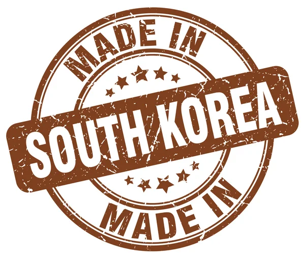 Made in South Korea brown grunge round stamp — Stockvektor