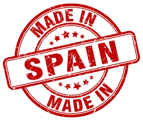 İspanya kırmızı grunge yuvarlak yapılmış damga — Stok Vektör