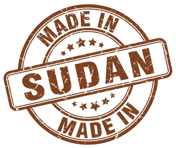 在苏丹棕色 grunge 进行轮邮票 — 图库矢量图片