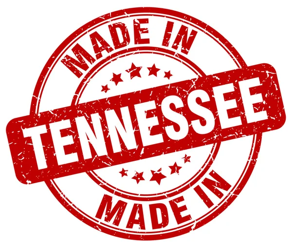 Wykonane w Tennessee czerwona nieczysty okrągły znaczek — Wektor stockowy