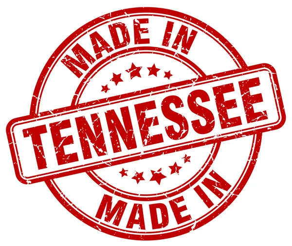 Maakte in Tennessee rode grunge ronde stempel — Stockvector