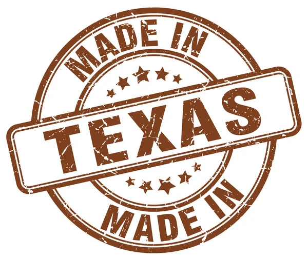 Сделанная в Техасе коричневая круглая марка — стоковый вектор