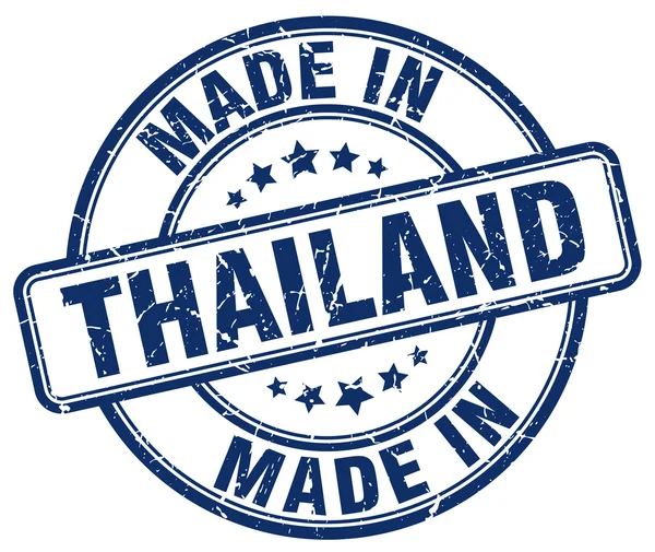 Maakte in Thailand blauw grunge ronde stempel — Stockvector