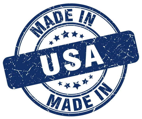 Made in Usa blau Grunge Runde Stempel — Stockvektor