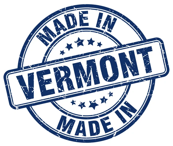 Made in Vermont blue grunge round stamp — Stock Vector