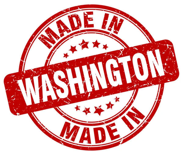Сделанная в Вашингтоне красная круглая марка — стоковый вектор