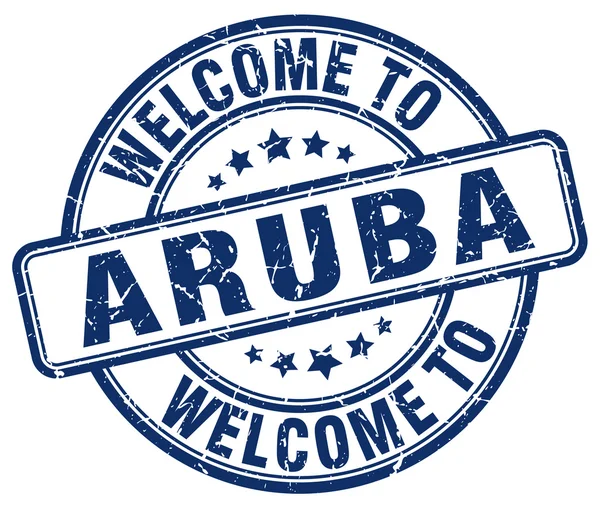 Witamy w Aruba niebieski okrągły vintage pieczęć — Wektor stockowy