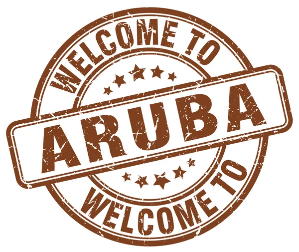 Witamy w Aruba brązowy okrągły vintage pieczęć — Wektor stockowy