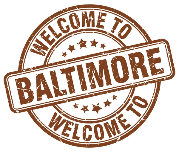 Bienvenue à Baltimore brun rond timbre vintage — Image vectorielle