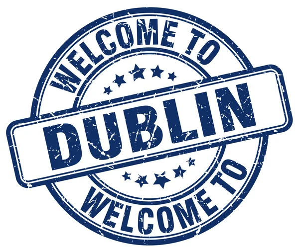 Welcome to Dublin blue round vintage stamp — Stock Vector