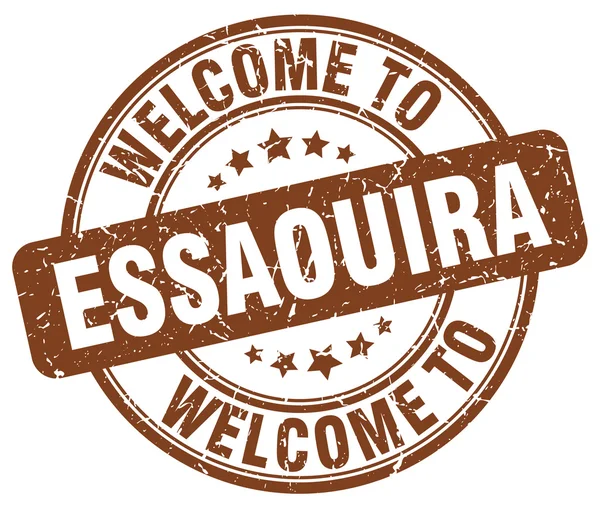 Bem-vindo ao carimbo vintage Essaouira brown round — Vetor de Stock