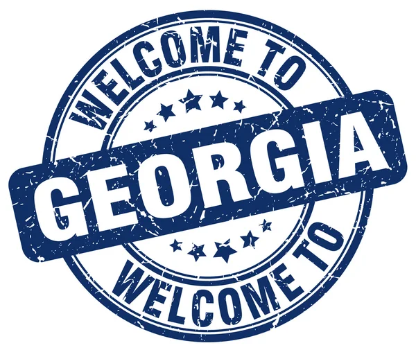 Welkom bij Georgië blauw ronde vintage stempel — Stockvector