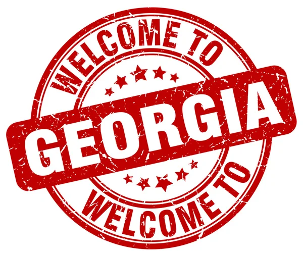 Welkom bij Georgië red ronde vintage stempel — Stockvector