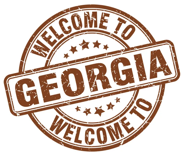 Ласкаво просимо до Грузії коричневий круглої vintage печатки — стоковий вектор