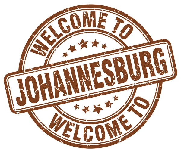 Welcome to Johannesburg brown round vintage stamp — Stock Vector