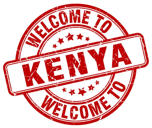 Bem-vindo ao selo vintage redondo vermelho do Quênia —  Vetores de Stock