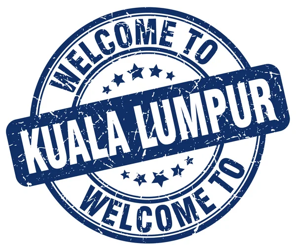 Üdvözöljük Kuala Lumpur kék kerek vintage bélyegző — Stock Vector