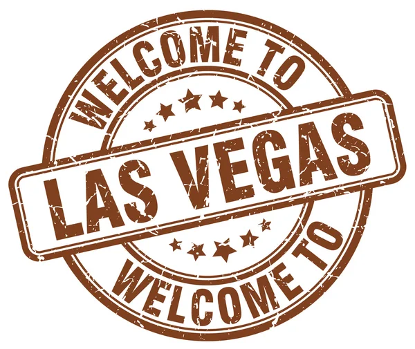 Bienvenue à Las Vegas marron rond timbre vintage — Image vectorielle