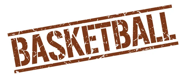 Basketball braun grunge square vintage rubber stamp — Stockvektor