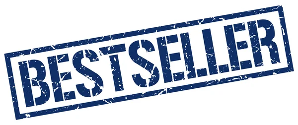 Grunge bestseller kék négyzet vintage gumibélyegző — Stock Vector