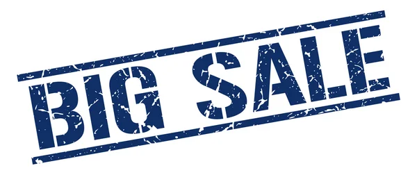 Grunge μεγάλη πώληση μπλε τετράγωνο εκλεκτής ποιότητας καουτσούκ σφραγίδα — Διανυσματικό Αρχείο