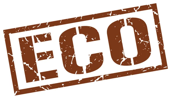 Eco brązowy grunge kwadrat vintage pieczątka — Wektor stockowy