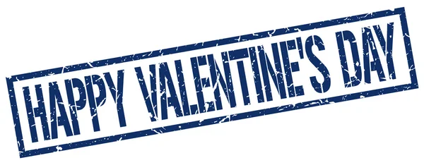 Boldog Valentin-napot kék grunge tér vintage gumibélyegző — Stock Vector