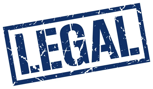 Νομική grunge μπλε τετράγωνο εκλεκτής ποιότητας καουτσούκ σφραγίδα — Διανυσματικό Αρχείο