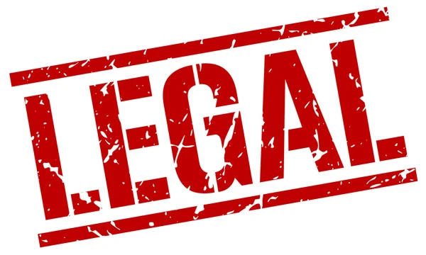 Νομική grunge κόκκινο τετράγωνο εκλεκτής ποιότητας καουτσούκ σφραγίδα — Διανυσματικό Αρχείο