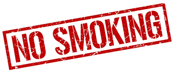 Non fumare rosso grunge quadrata timbro di gomma vintage — Vettoriale Stock