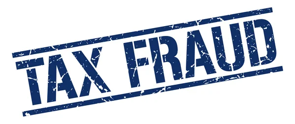 Fiscale fraude blauwe grunge vierkant vintage Rubberstempel — Stockvector