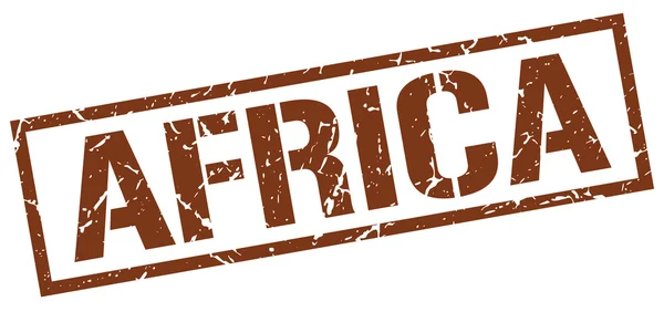 África sello cuadrado marrón — Vector de stock