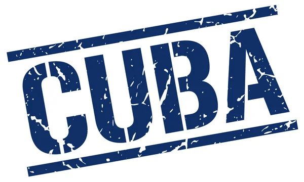 Timbre carré bleu de Cuba — Image vectorielle